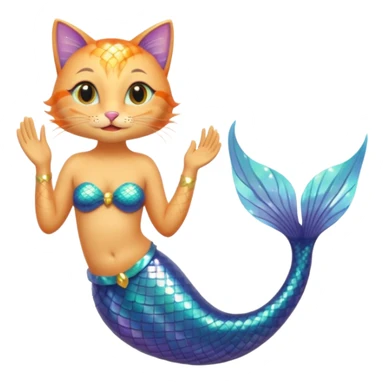 cat mermaid sticker