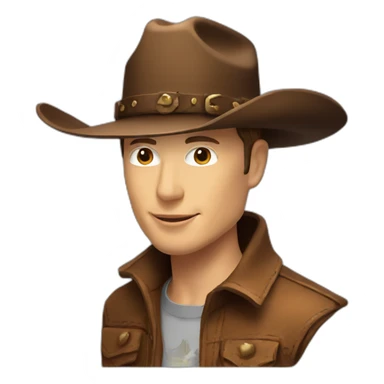 elon musk cowboy hat sticker
