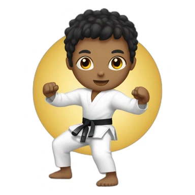 taekwondo kid with fists sticker