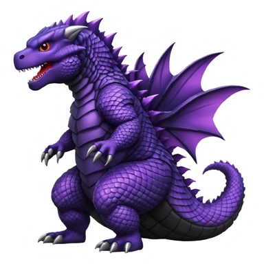Godzilla black purple skales sticker