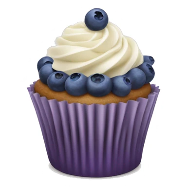 Cupcake with blueberries and vanilla frosting  sticker