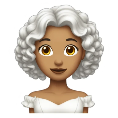 Femme cheuveux bouclée mariée sticker