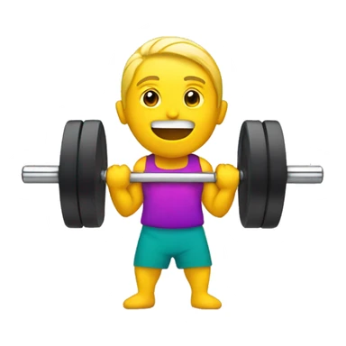 Barbell with colorful weights sticker