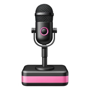 stage microphone with pink strip on bottom sticker