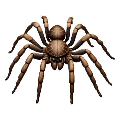 Close-up of a giant hairy tarantula in its natural habitat, with intricate web details surrounding it. The spider's texture is highlighted, emphasizing its hairy legs and features. Soft background with natural elements like leaves or rocks. Transparent background. sticker