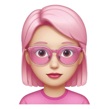 Me with pink translucent glasses  sticker