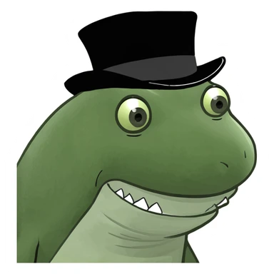Shark with a top hat sticker