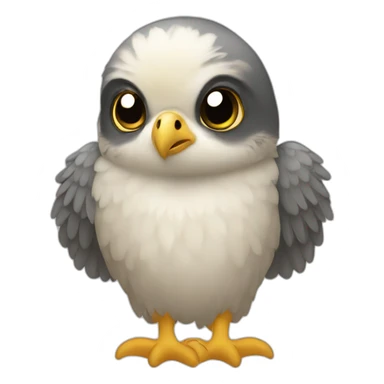 Peregrine falcon cartoon chick sticker