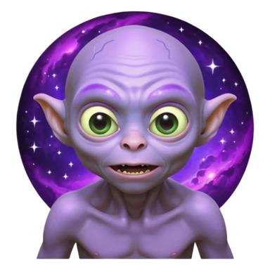 Neon gollum.in space sticker