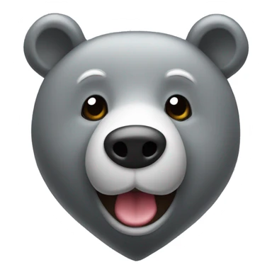 realistic-happy-grey-bear-with-head-in-the-form-of-hearts sticker
