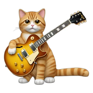 Cat with Gibson Les Paul  sticker