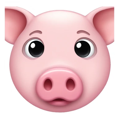 There is a pig's nose on the pink heart sticker