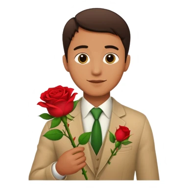 Hombre entregando una rosa sticker