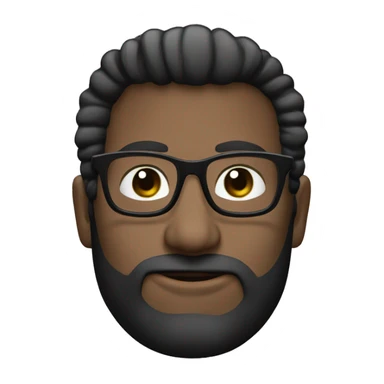 Blaca pelo largo negro y lentes sticker