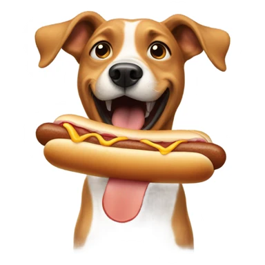 Dog eating a hot dog sticker
