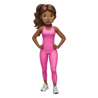 girl with brunette hair working out in pink outfit sticker