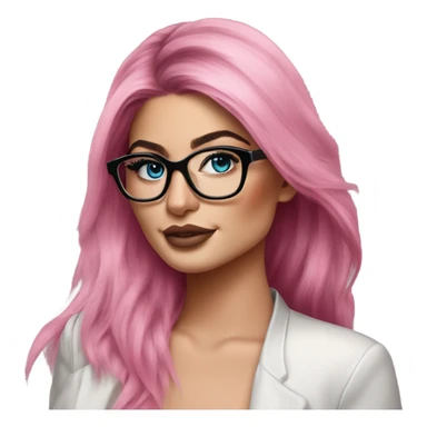 Photo Realistic kylie jenner stylish pink hair BLUE eyes and glasses elegant  sticker