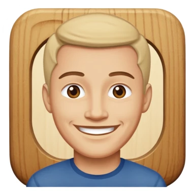 Woodcut  Man  smiling  sticker