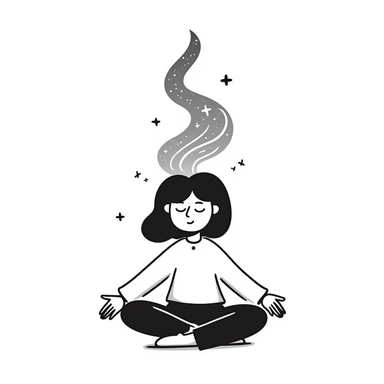 Person meditating with their spirit rising and merging with cosmic energy, spiritual ascension sticker