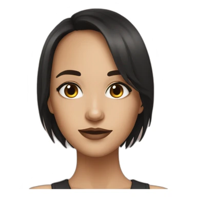 Brune aux yeux noirs cheveux mi courts sticker