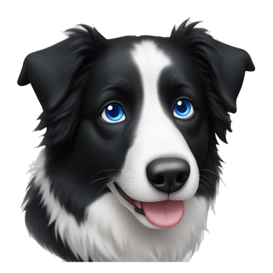 Border collie with one blue eye sticker