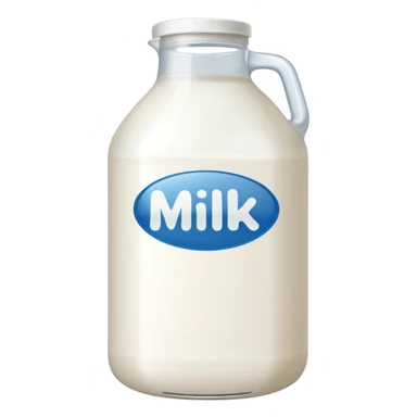 Gallon of milk that has milk written on it sticker