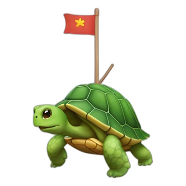 tortue sur un chié sticker