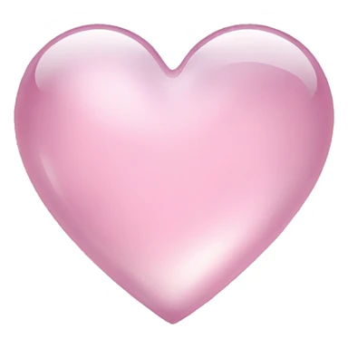 Shiny glass pastel pink heart sticker