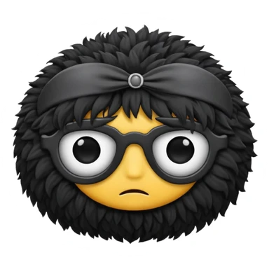  black fluffy eyepatch sticker