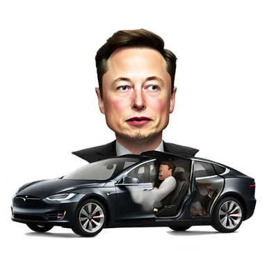 elon musk crashed tesla sticker