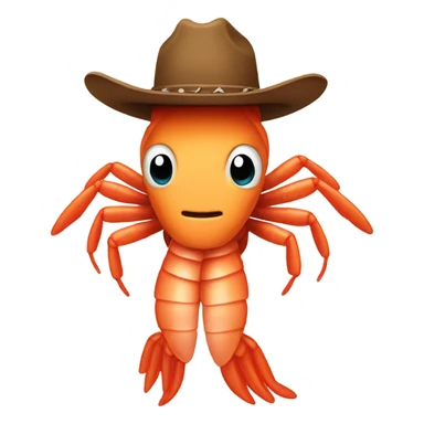 shrimp with cowboy hat sticker
