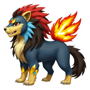 Pyroar-Entei-Luxray-Liepard-Pokémon-Fusion sticker