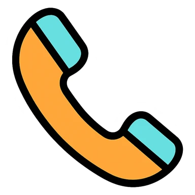 modern and minimal telephone icon in color sticker