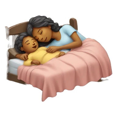 a mother sleeping with her child sticker
