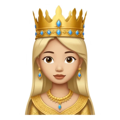 Create Emoji of a young woman wearing Khmer clothes And a Khmer-style crown sticker