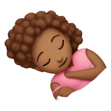 Light skin girl sleeping on her arm w pink blanket light brown hair sticker