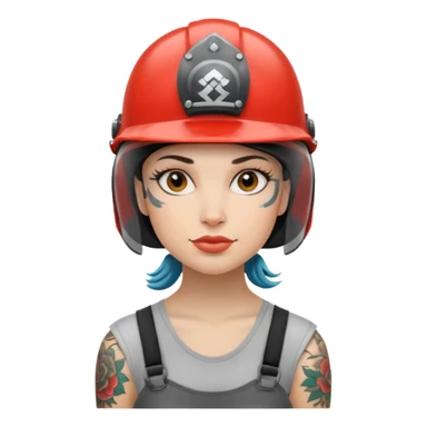 tattooed woman in helmets sticker