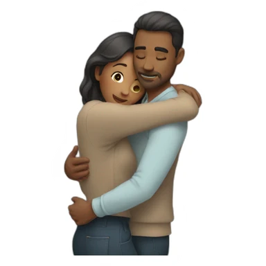 woman hugging man sticker