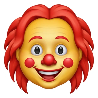 iPhone clown emoji with long hair sticker