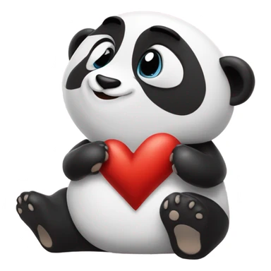 Panda con un corazón  sticker