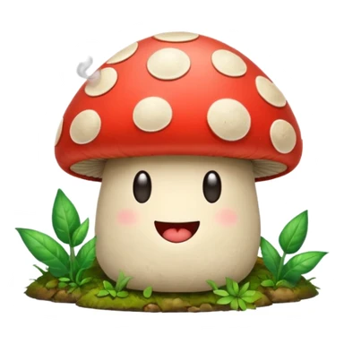 Happy mushroom smoking sticker