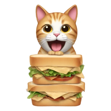 Cat is eating sandwich sticker