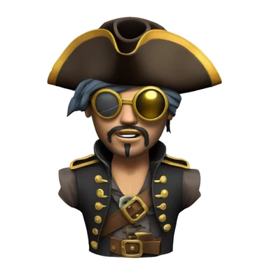 3d model pirate steampunk sticker
