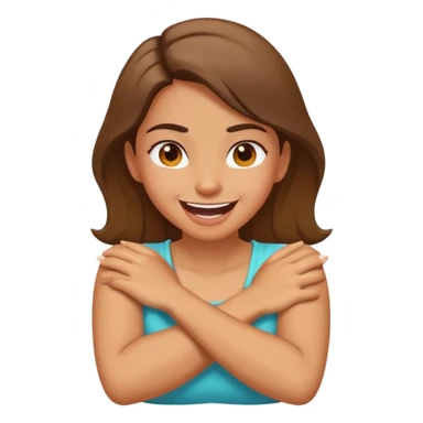 girl with arms crossed on her neck mad and laughing  sticker
