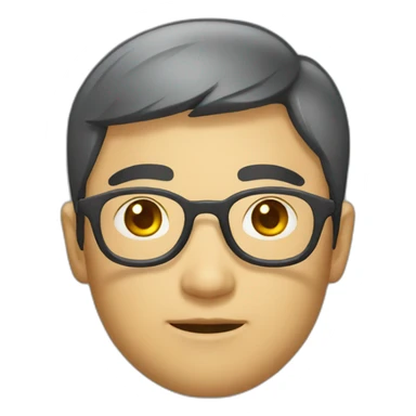 chinese round glasses developer sticker