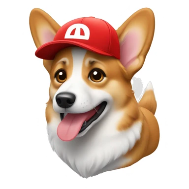 a corgi dog using red cap sticker