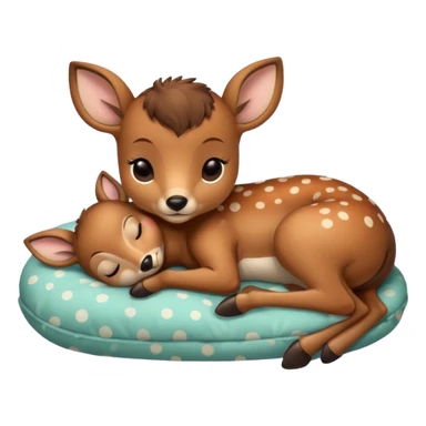 Make a cute baby deer sleeping sticker