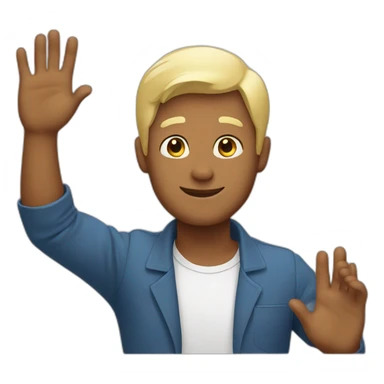 man raising hand sticker