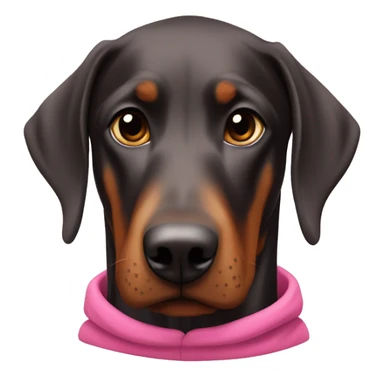 Doberman with pink hoodie sticker