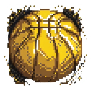 Golden basketball with sparkles sticker